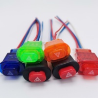 Luz de freno de emergencia Universal colorida e interruptor de peligro para HONDA Scooter interruptor botón pulsador en interruptores de motocicleta de embalaje
