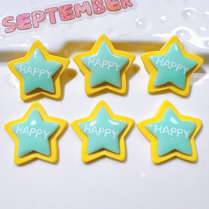 Patch étoile en résine à cinq branches bricolage matériel fait à la main chaussures fleurs crème colle coques de téléphone papeterie étoile à cinq branches - Product Image 3