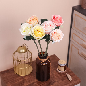 Ramo de Rosas Artificiales de Seda, Flor Individual, para el Día de San Valentín, Decoración del Hogar, Fotografía, Accesorio Hecho a Mano, Aspecto Natural - Product Image 3