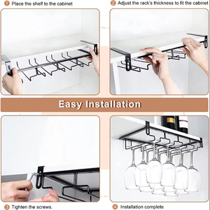 <span class=keywords><strong>Estante</strong></span> Metálico Ajustable <span class=keywords><strong>de</strong></span> 4 Niveles <span class=keywords><strong>para</strong></span> <span class=keywords><strong>Copas</strong></span> <span class=keywords><strong>de</strong></span> <span class=keywords><strong>Vino</strong></span>, Sin Perforaciones, <span class=keywords><strong>para</strong></span> Colgar <span class=keywords><strong>Copas</strong></span> <span class=keywords><strong>de</strong></span> <span class=keywords><strong>Vino</strong></span>, 2 Piezas, <span class=keywords><strong>Estante</strong></span> <span class=keywords><strong>de</strong></span> Almacenamiento - Product Image 6