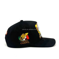 Gorra de Béisbol de Algodón Negro de Alta Calidad con Visera de Gamuza Suave, Parche Tejido con Impresión Completa Personalizada, Gorra Deportiva de Marca Alimentaria