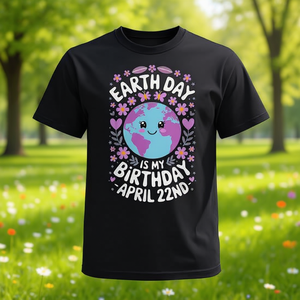 Camiseta con diseño del Día de la Tierra, mi cumpleaños, para niñas, diseño del 22 de abril - Product Image 3