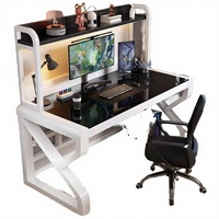 Bureau debout réglable en hauteur sur roulettes avec plateau en bois minimaliste, cadre métallique blanc, idéal pour bureau à domicile, dortoir ou chambre compacte
