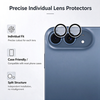 Protection d'objectif d'appareil photo 3D AR AF pour iPhone Duo 18 Pro 18 Pro Max, film en verre trempé anti-rayures, vente en gros de protections d'objectif