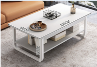 Table basse Dareko pratique, de haute qualité, au design moderne, simple et unique, pour appartement, en noir, avec 2 niveaux, gain de place