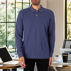 Camiseta de Manga Larga de Alta Calidad, Tejida, 100% Algodón, Antiarrugas, con Estampado, Diseño con Volantes, Estilo Rugby, Casual Elegante para Hombre - Product Image 3