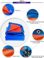 Bâche en PE pliable et portable, légère, imperméable et réutilisable pour le camping et les abris d'urgence