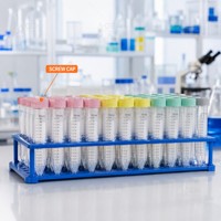Tube de centrifugation stérile de 15 ml, couleurs mélangées : rose 8, citron 8, gris bleu 8, gris 1, sans sélection de couleur, emballé en sachet, tubes de laboratoire jetables