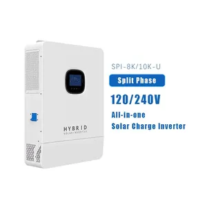 Inversor híbrido de alta qualidade, versão eua, fase dividida 120/240v, 8kw, 10kw, sistema de armazenamento de energia solar