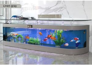 Mobilier de Maison de Luxe Table Basse en Verre avec <span class=keywords><strong>Aquarium</strong></span> Table à Thé et Meuble TV Support pour <span class=keywords><strong>Aquarium</strong></span> avec Lampe - Product Image 6