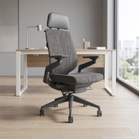 Chaise de bureau exécutive ergonomique moderne 2026 JH à hauteur réglable avec coussin confortable entièrement en maille et cadre en nylon de haute qualité
