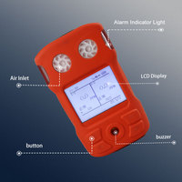 Détecteur de gaz multi-gaz portable IP68 étanche 2 en 1 O2 CO H2S LEL, sécurité industrielle, certifié ATEX, rechargeable