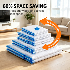 Transparent Vacuum Storage <b>Bags</b> <b>Compression</b> Organizer Pouches for Clothes Blankets Bedding Home Travel - Product Image 5