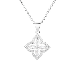 925 Bạc xuyên biên giới hình trái tim Vòng cổ có thiết kế độc đáo và độc đáo với một chuỗi xương đòn đơn giản - Product Image 4