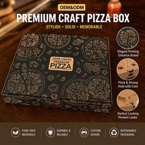 Caja de Pizza Portátil Impermeable de Alta Gama, Personalizable, de Cartón Corrugado, <span class=keywords><strong>para</strong></span> Envío, con Impresión de Logotipo, Venta Caliente - Product Image 1