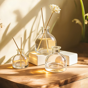 Bottiglia in Vetro Trasparente Vuota Personalizzabile da <span class=keywords><strong>50</strong></span> <span class=keywords><strong>ml</strong></span>, 100 <span class=keywords><strong>ml</strong></span>, 150 <span class=keywords><strong>ml</strong></span>, 250 <span class=keywords><strong>ml</strong></span> per Diffusore a Bastoncini, per Casa e Auto - Product Image 5