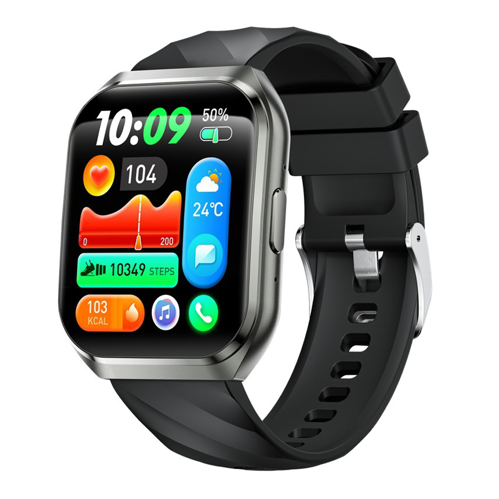 Black+Silicone Watch Strap