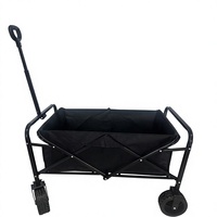 Chariot de jardin pliable en alliage d'aluminium avec 2 porte-gobelets, conception tout-terrain à 4 roues, construction durable, grande capacité pour le camping