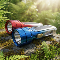 Lampe torche LED solaire portable pour le camping en plein air, la randonnée, rechargeable par USB, corps en plastique étanche, 1000 lumens, faisceau de 400-500 m