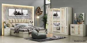 2024 Newest Design Bedroom Set Hot Selling Model Full Painting Luxury Modern king Size Wooden High Quality Bedroom Set - Product Image 2