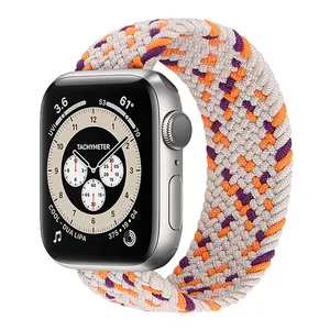 สายรัดข้อมือแบบถักสำหรับ Apple Watch Band,สายรัดข้อมือไนลอนแบบยืดได้38/40 42/44มม. สำหรับ IWatch Series 8 7