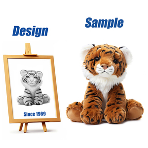 Peluche di Tigre Morbido e Adorabile con Ricamo e Stampa Personalizzati, Design OEM ODM del Marchio Shengye - Product Image 1