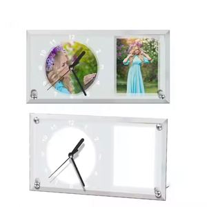 BL-11 Hot Selling Factory Directly 300*160*5mm Blank Sublimation Customized Rectangular Glass <b>Clock</b> - Product Image 4
