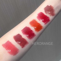 Brillo Labial Mate HERORANGE Velvet, Color Blanco Rojizo, Resistente al Agua, Duradero, No se Pega Fácilmente al Vaso, Tamaño Regular, Económico
