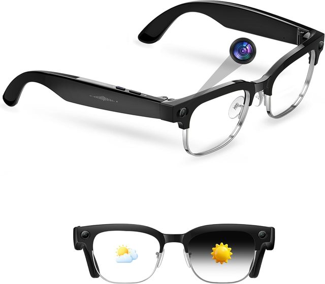 AI Smart Glasses 8MP Camera,4K Photo/1080P Anti-Shake Video,12H Music Calls,Real-Time Translation&GPT Recognition