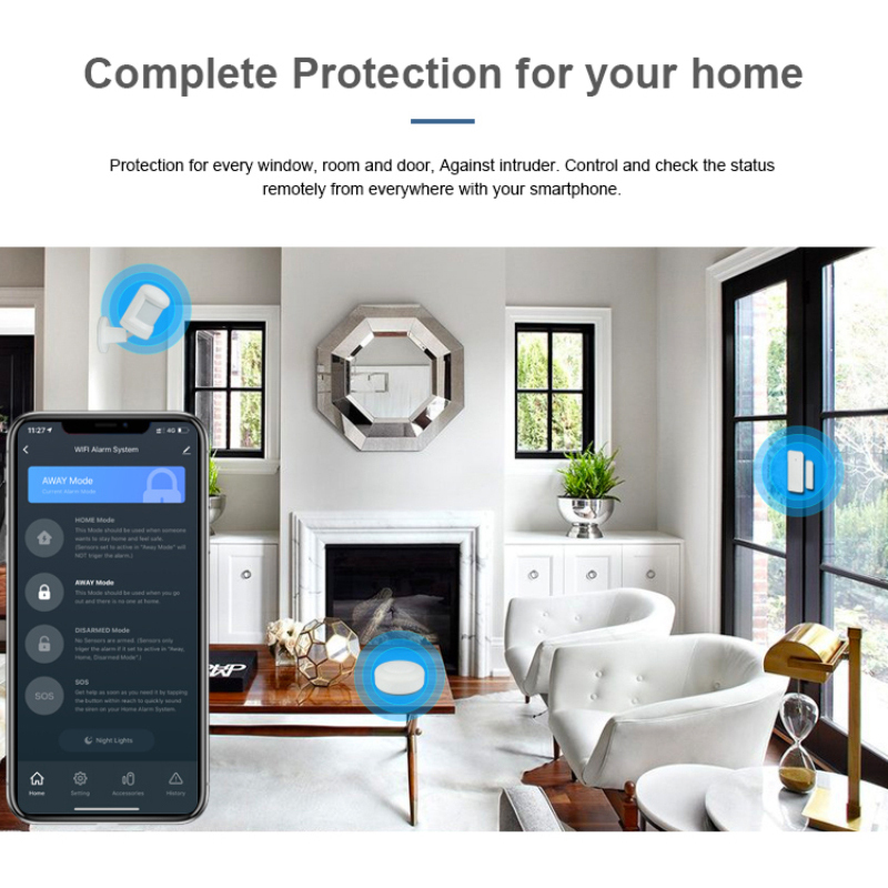 2025 Tuya Wireless Cctv Security for Home Burglar Security PIR Remote Controlled WiFi Alarm Wireless Camera Security Kit · image 3