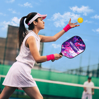 Raquette de pickleball en fibre de verre avec grip antidérapant, décor Nebula Swirl, épaisseur 13,5 mm, ensemble complet d'accessoires pour pickleball