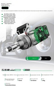 <span class=keywords><strong>Llave</strong></span> de <span class=keywords><strong>Impacto</strong></span> Eléctrica sin Escobillas de 3000 Nm, 21 V, 2 Baterías de Litio de 8.0 Ah, Accionamiento de 1 Pulgada, para Reparación Industrial de Tuercas de Rueda de Camiones de Uso Pesado - Product Image 6