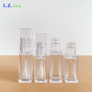 Tubos <span class=keywords><strong>de</strong></span> Brillo Labial Cuadrados Transparentes <span class=keywords><strong>de</strong></span> 6ml, 8ml y 10ml con Pincel Grande, <span class=keywords><strong>Precio</strong></span> <span class=keywords><strong>de</strong></span> Promoción LZ Pack, Etiqueta Privada, Envases Únicos para Brillo Labial - Product Image 2