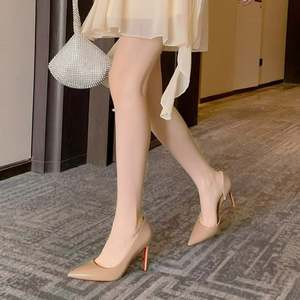 European American Style 2026 Spring New <b>Red</b> Sole Rubber Outsole Slip-On Women's All-Match Shallow Mouth Sexy Pointed Toe - Product Image 4