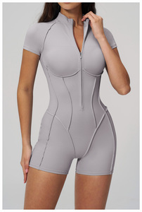 <span class=keywords><strong>Tuta</strong></span> da Yoga Personalizzata <span class=keywords><strong>con</strong></span> Cerniera per Donna, Alta Elasticità, Traspirante, per Allenamento e Fitness Estivo - Product Image 4