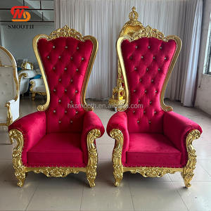 SMOOTH Luxury <b>High</b> Back <b>Black</b> And Gold Queen Sofa Throne <b>Chair</b> For Wedding Birthday Party Decoration - Product Image 5