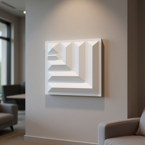 Pannello Murale 3D in PVC Elite 500x500mm Bianco Opaco Moderno Insonorizzante per Decorazione Interna - Product Image 2