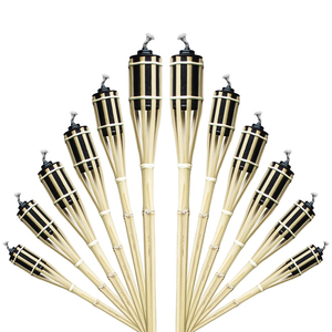 Garden Light <strong>Bamboo</strong> <strong>Torch</strong> With Black Metal Wick Holder for Outdoor Decoration.Wholesale Cheap Natural <strong>Bamboo</strong> <strong>Tiki</strong> <strong>Torch</strong> - Product Image 5