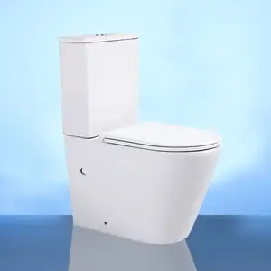 New Model Sanitary Ware Ceramic Two-Piece Bathroom Wc Water Closet Rimless Standing Tall Toilet