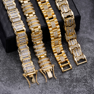 Nuevo diseño <span class=keywords><strong>de</strong></span> <span class=keywords><strong>oro</strong></span> hombres contorno indio mujer latón Baguette cristal <span class=keywords><strong>18</strong></span> quilates chapado en <span class=keywords><strong>oro</strong></span> joyería <span class=keywords><strong>de</strong></span> moda pulseras brazaletes mujeres - Product Image 6