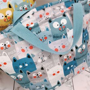 Recycle Cotton <b>Tote</b> Shopping Handbag, Cotton <b>Canvas</b> <b>Tote</b> Bag,Long Shoulder Straps Pocket Bag Handbag - Product Image 2