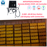 Letrero LED para Precios de Gasolina, Resistente al Agua, 4 Dígitos, Rojo, con Soporte de Montaje para Gasolinera