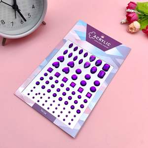 Adesivo con gemma per bambini Cross-border di cristallo con diamante ricompensa giocattoli decorativi colore amore ovale fiore prugna - Product Image 6