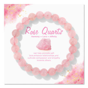 Pulsera Elástica de Cuentas de Amatista Natural de 8 mm con Tarjeta de <span class=keywords><strong>Significado</strong></span>, Joyería de Cristal Curativo para Mujeres y Hombres - Product Image 3