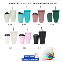 ZP 12 oz desain Mug cangkir kopi 500ml terisolasi dinding ganda kopi Thermo 12 oz cangkir kopi dengan sedotan