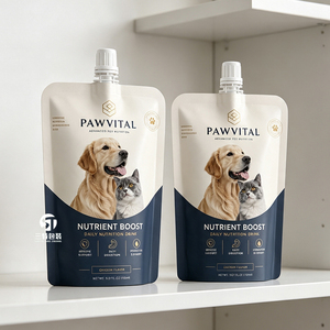 Sachet Doypack personnalisé 85g/100g avec bec verseur et fermeture éclair, stérilisable, pour bouillon de bœuf pour animaux, aliments humides pour chats et chiens, qualité alimentaire - Product Image 2