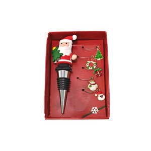 Christmas Wine Stoppers With Santa Snowman Reindeer Designs Colorful Bottle For Holiday Party Decorations - Product Image 2