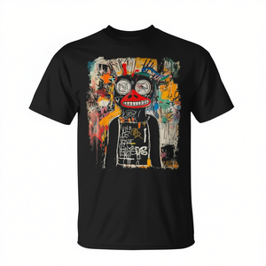 T-shirt Graffiti pour homme, design artistique, coton noir, unisexe, streetwear, mode - Product Image 2