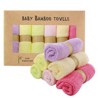 Lot Personnalisé de 6 Gants de Toilette Bébé en Bambou 100% Biologique 500g/m² 25x25, Serviette Visage 2 Couches