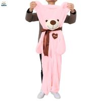 Grosir Kulit Boneka Beruang Teddy Warna-warni Ukuran Besar Berkualitas Tinggi Dengan Syal Merah Dan Tulisan Love, Boneka Teddy Kosong, Kulit Mainan Plush Custom, OEM ODM